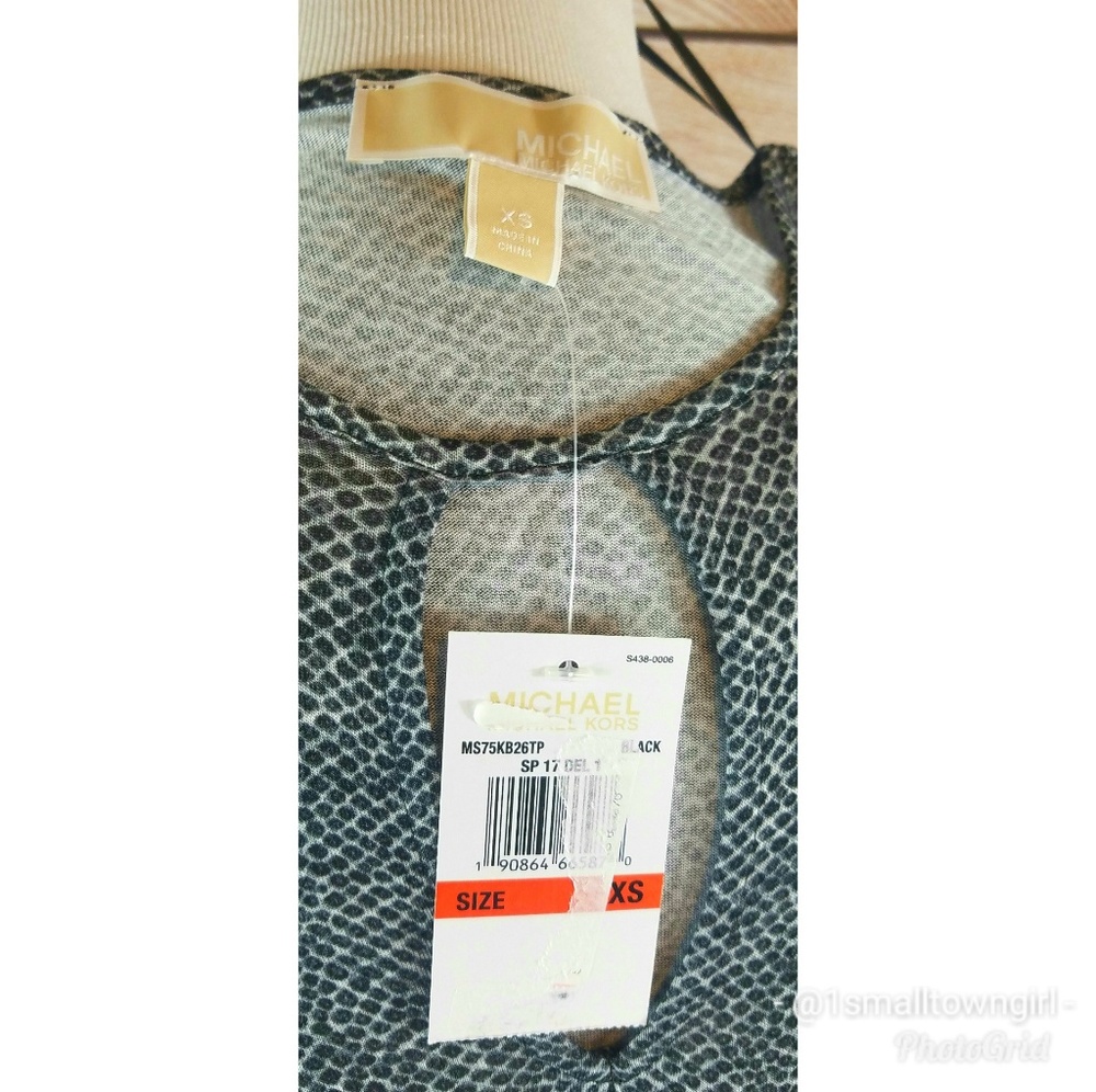 Michael Kors keyhole front leopard print top S NWT - Picture 5 of 8